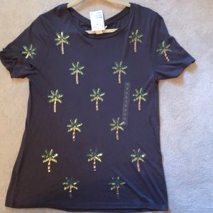 H&M palm tree sequin top! NWT! Size Medium